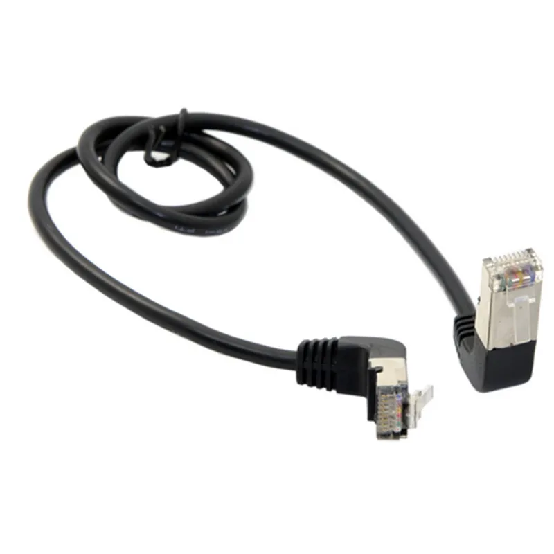 90 градусов под углом 8P8C FTP STP UTP Cat 5e для сети Ethernet LAN кабель коммутационных шнуров 50