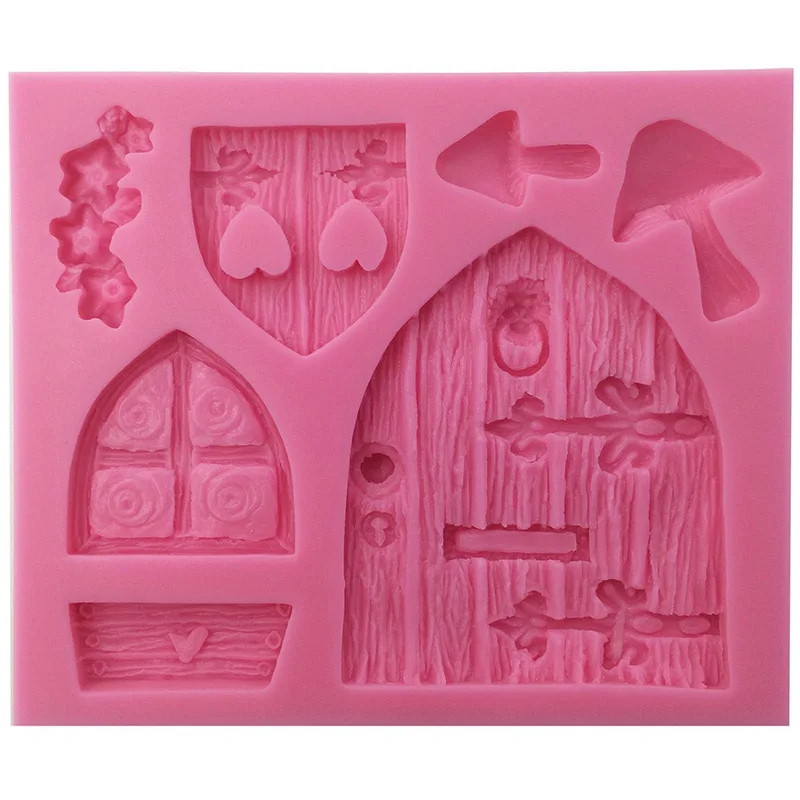 Betoverde Vintage Fairy Tuin Fairy of Gnome Thuis Deur Silicone Mold Crafting Polymeer Klei Hars Mold voor Cake Decorating