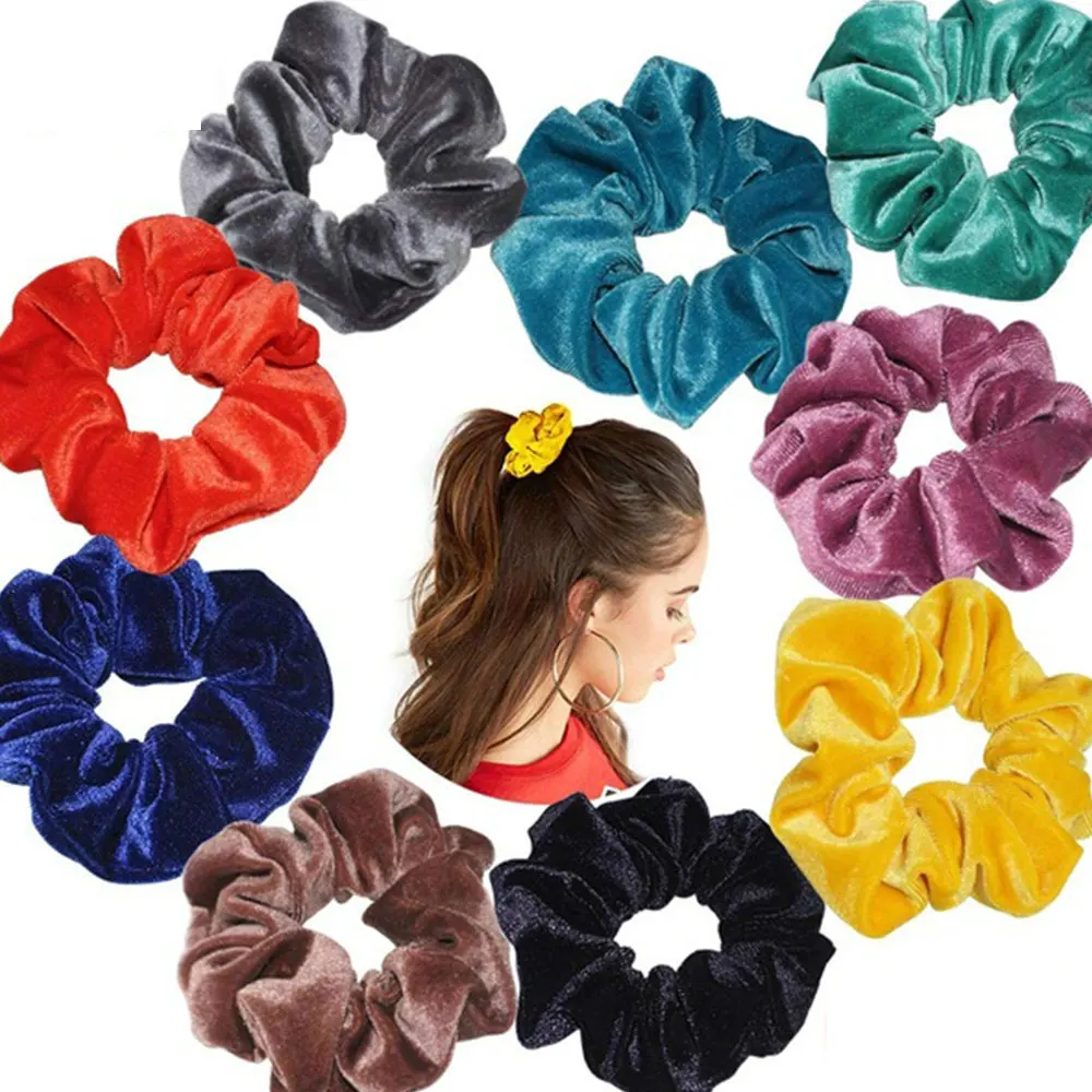 10Pcs Velvet Scrunchie Girls Headwear Hair Scrunchies Elastic Bands Bobble Ponytail Holder Accessories Ring Rope |