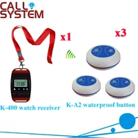 wireless waiter bell system beautiful fashion design restaurant watch pager with colorful button 1 watch 3 call button