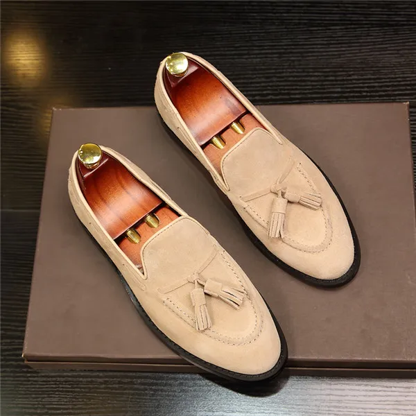 Men Handmade Fashion Tassel Loafers Shoes Gentleman Luxury Suede Casual Stress Brand Dress Party Size 37-45 | Обувь
