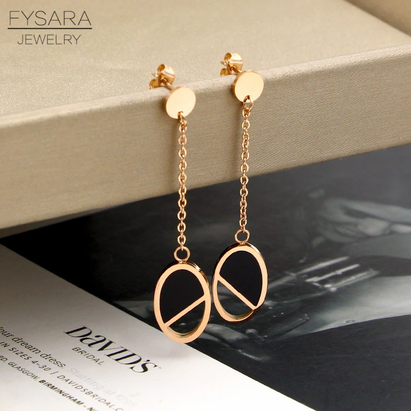 Висячие серьги FYSARA овальной формы с кисточками длинные висячие цепочки для