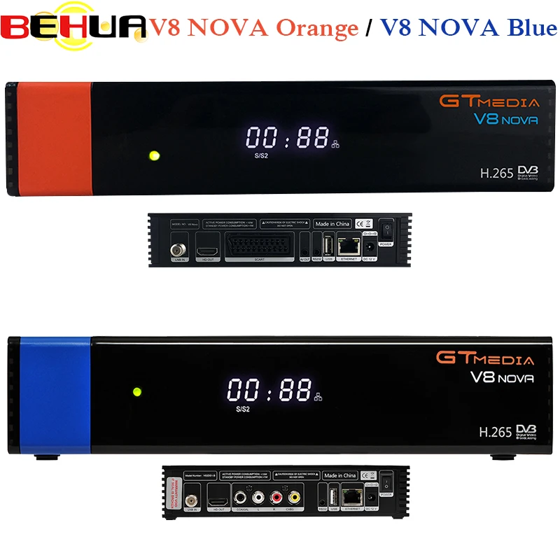 GTMedia V8 Nova синего цвета DVB-S2 H.265 декодер-цифра спутниковый телевизионный ресивер с 1 год 7 КЛИН встроенный WI-FI AVS цифровой телевизоры коробка деко