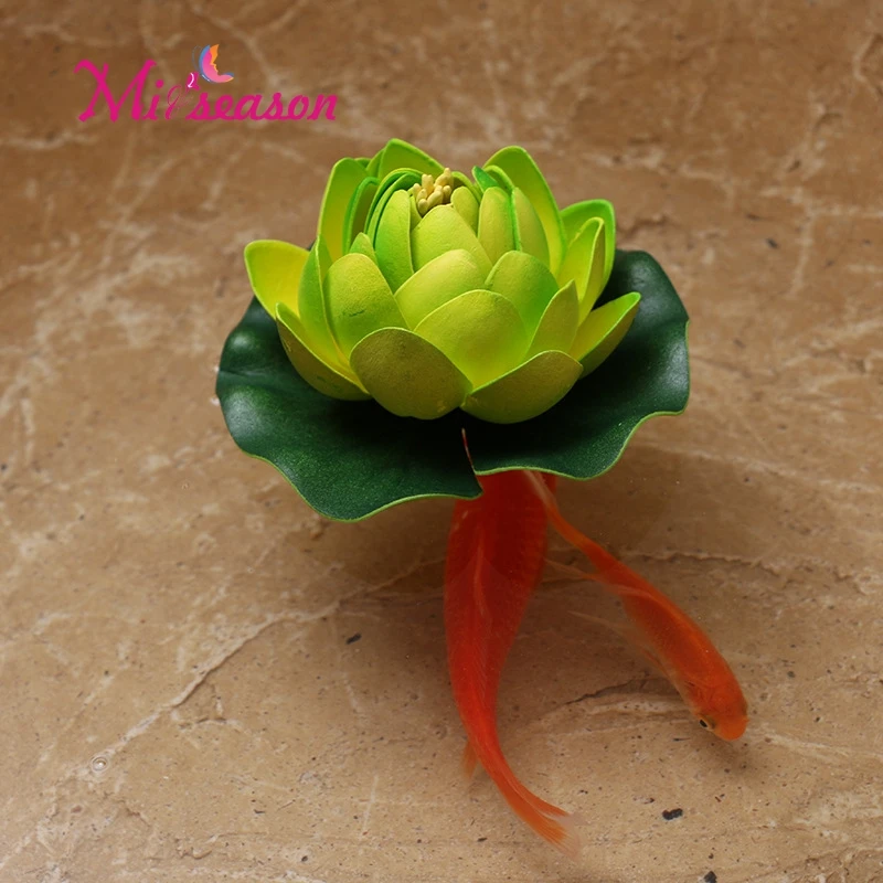 10Cm EVA Lotus ornament for Aquarium Foam Flowers Water Lily Floating outdoor fish tank pool landscaping potted plant home decor | Дом и сад