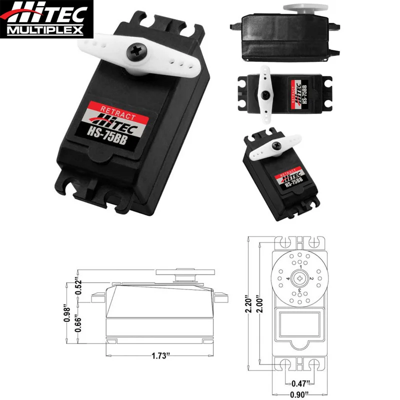 Оригинальный подлинный Многофункциональный Hitec HS 75BB Выдвижной шасси Аналоговый