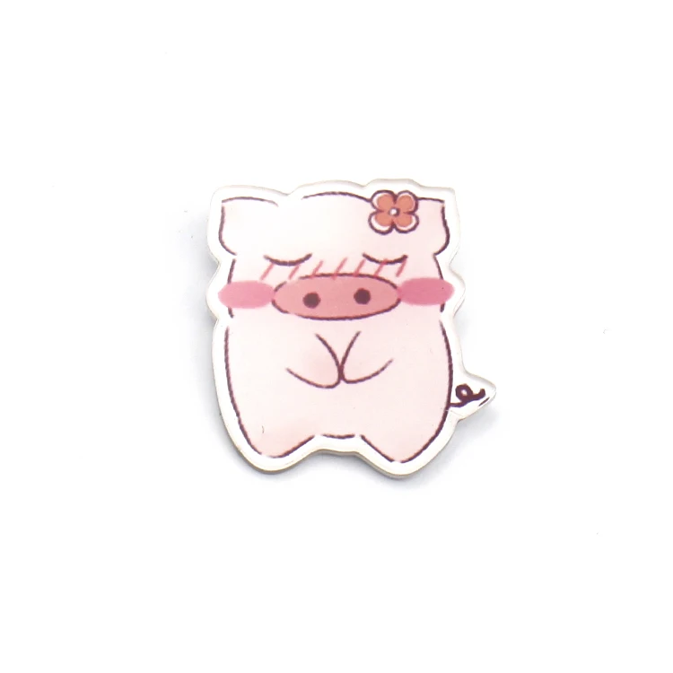 Nengdou Y78 значки животных для одежды свинья значок kawaii значок из мультфильма на рюкзаке акриловые Значки для передачи harajuku аксессуары - Цвет: Y78-2