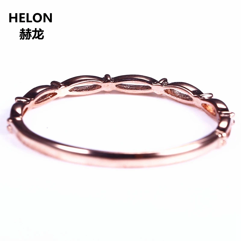 Solid 14k Rose Gold Women Engagement Ring Wedding Band Trendy Fine Jewelry Party Gift | Украшения и аксессуары