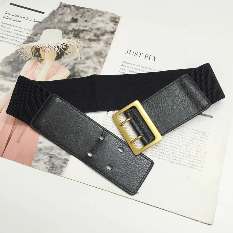 

New fashion korean style buckle elastic wide belt elastic leather cummerbund strap belt waist female women accessories