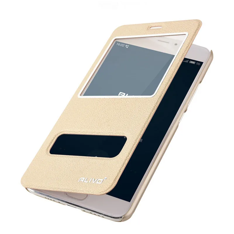 Meizu M5 Case Новый Дизайн Kickstand PU Кожаный Чехол Для мини 5.2 дюймов Окно Просмотра ALIVO
