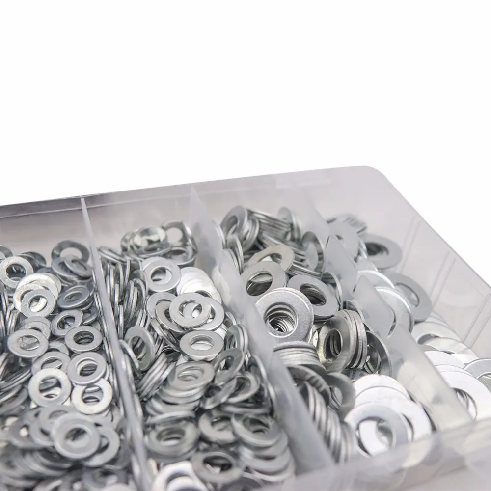 900 шт. металлическая кольцевая прокладка плоские шайбы ассортимент M3 M4 M5 M6 M8 M10