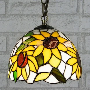 20CM sunflowers study bedroom balcony bar entrance hallway chandelier lamp Tiffany stained glass |