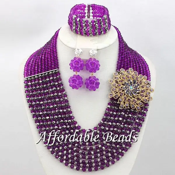 Серый нигерийский Свадебный комплект ювелирных изделий новинка новые товары