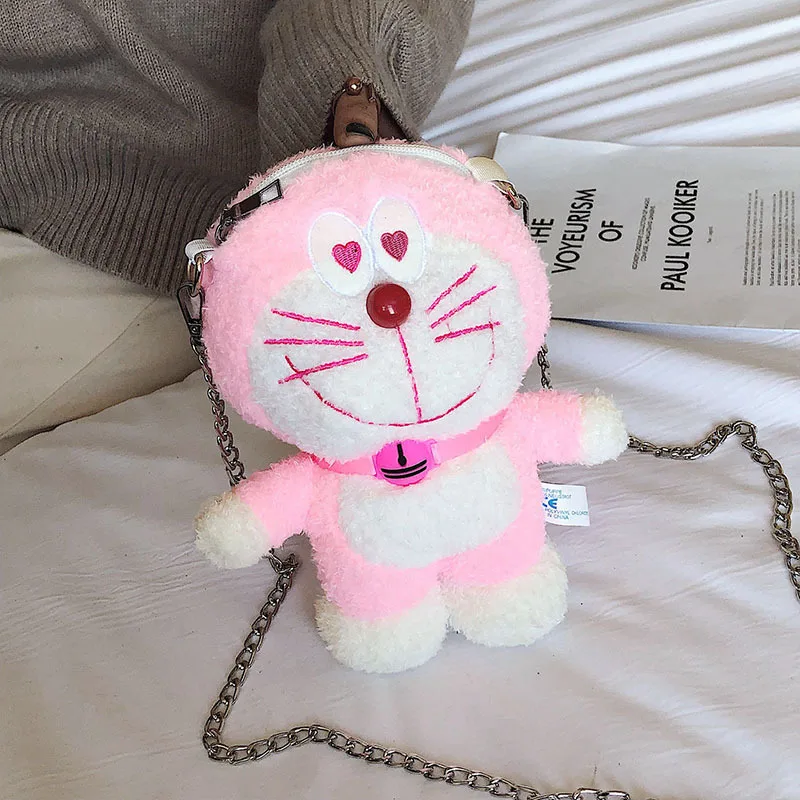 Мультяшная детская сумка мягкая синяя плюшевая Doraemon Cat школьные сумки для