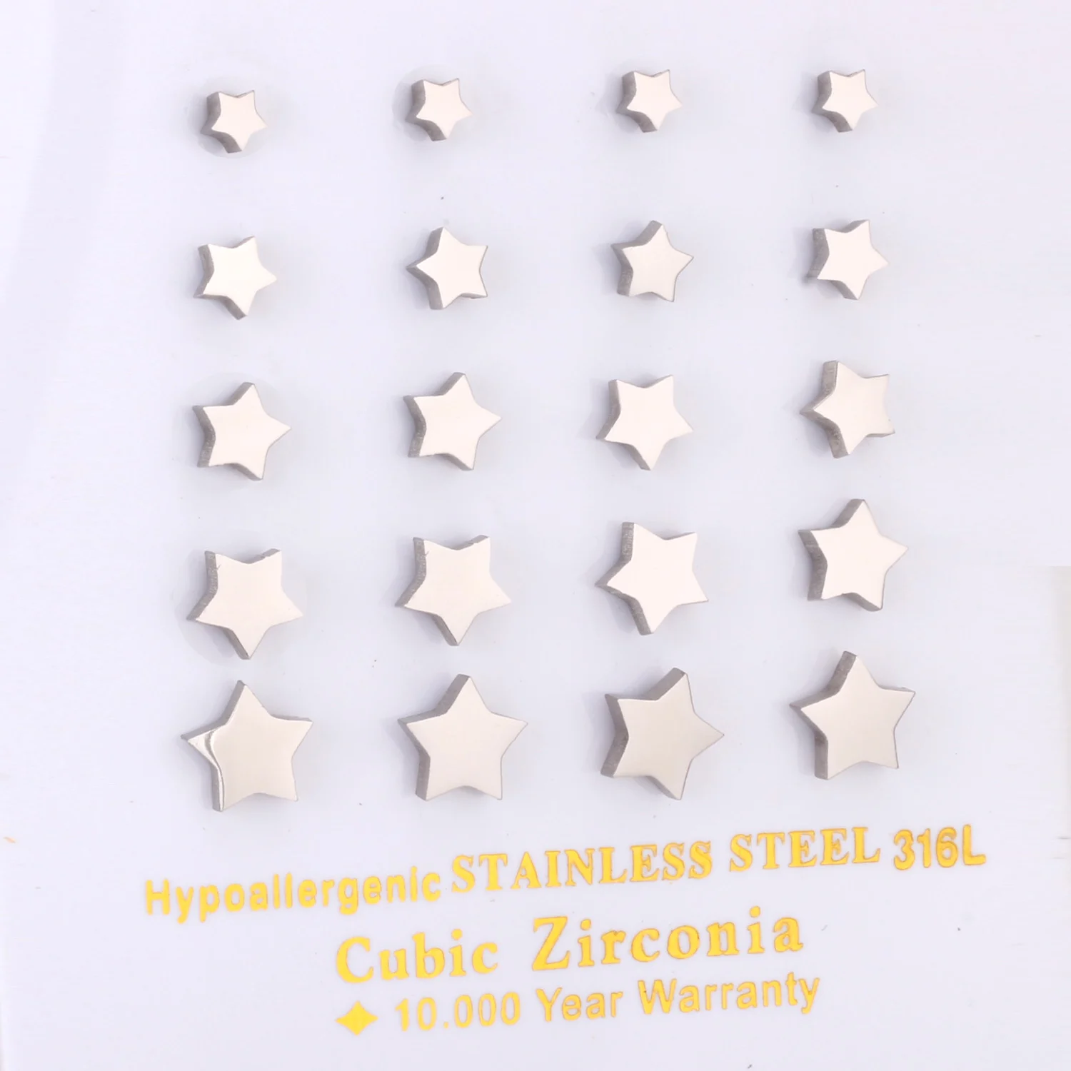 Роскошные серьги гвоздики звёзды 10 пар/карта золотые и черные 4 8 мм|colorful stud