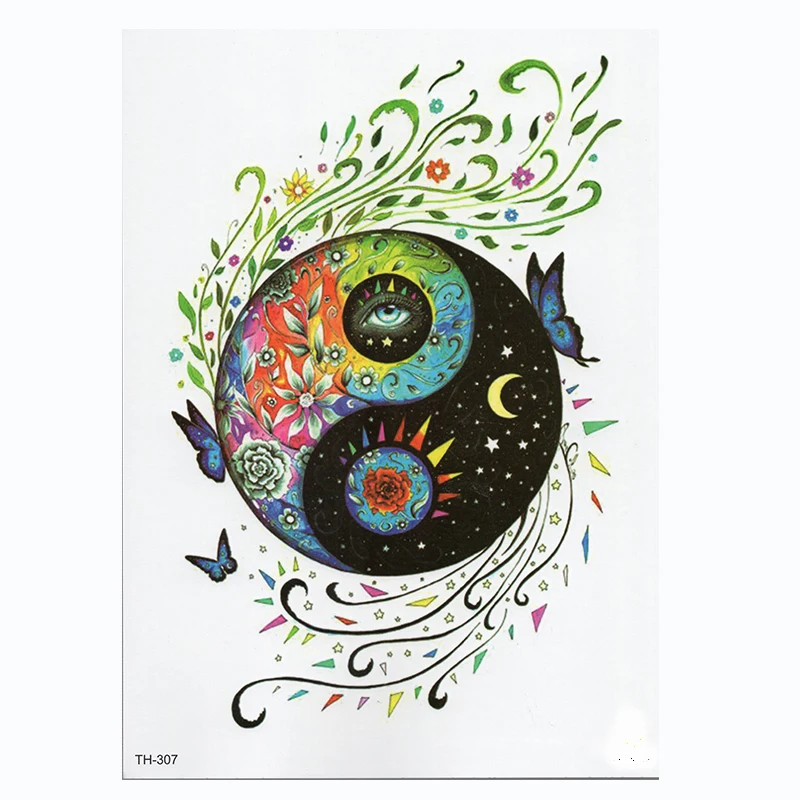 Водостойкая Временная тату наклейка Samll рукав для рук лиса тигр животное полный