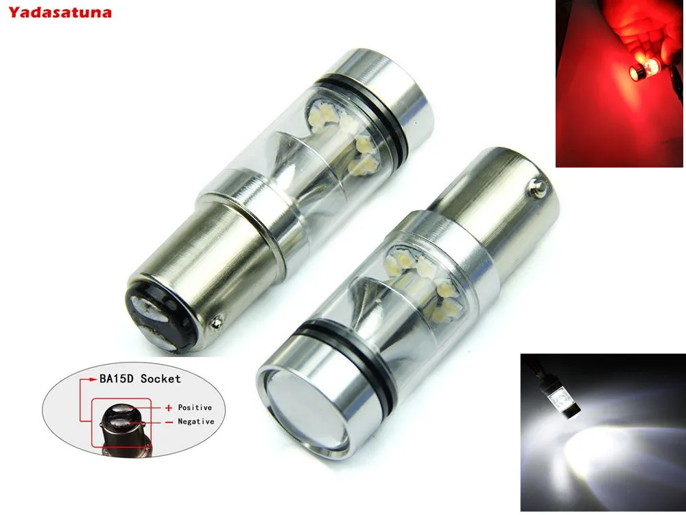 2x7225 BAZ15d P21/4W PY21W/4 Вт красный/белый CREE чипы 20 светодиодный 5 Стоп Хвост двойной нити