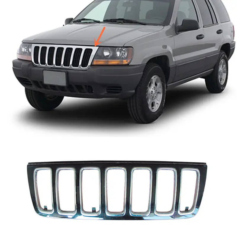 For Jeep Grand Cherokee 1999-2003 ABS Plastic Front Bumper with Car grille Net A | Chromium Styling