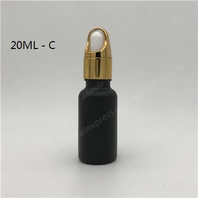 20ML C 10 мл 15 мл 20 мл 30 мл Черная Стеклянная бутылка с капельницей матовое черное стекло Пипетка бутылка - Цвет: 20ML C