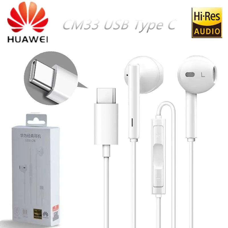 HUAWEI CM33 type C наушники с микрофоном Регулятор громкости для mate 10 Pro P20 Por P30 p30 Xiaomi Mi 9 8 7
