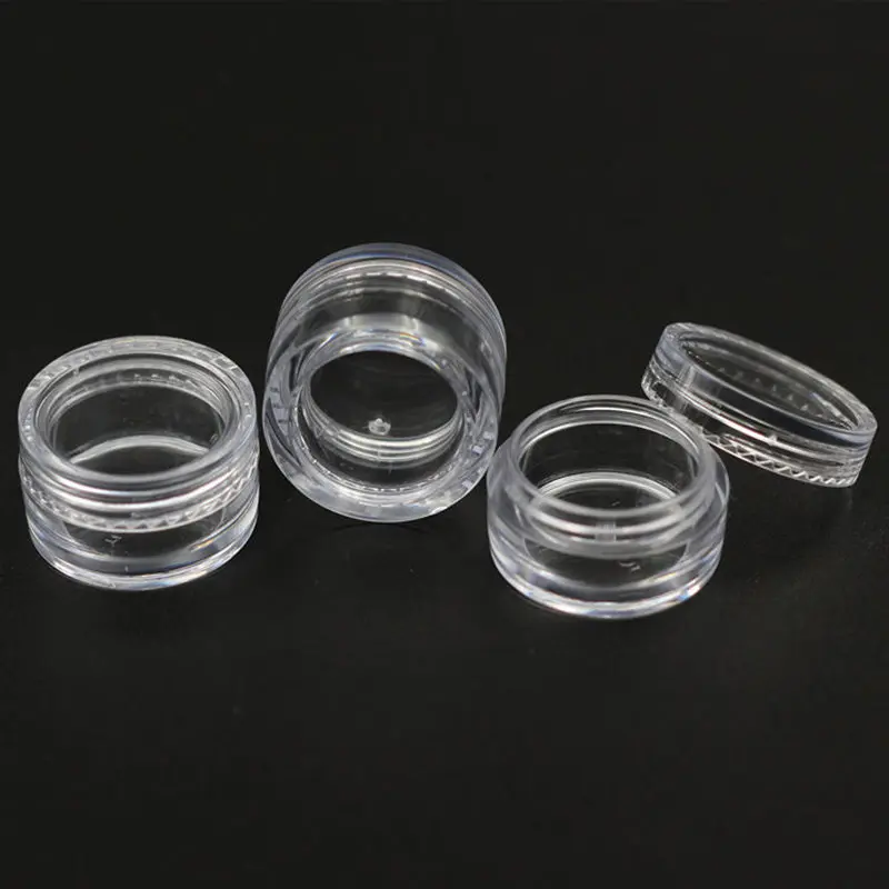 100 шт. прозрачная пластиковая баночка с крышкой Косметические Баночки Пустые