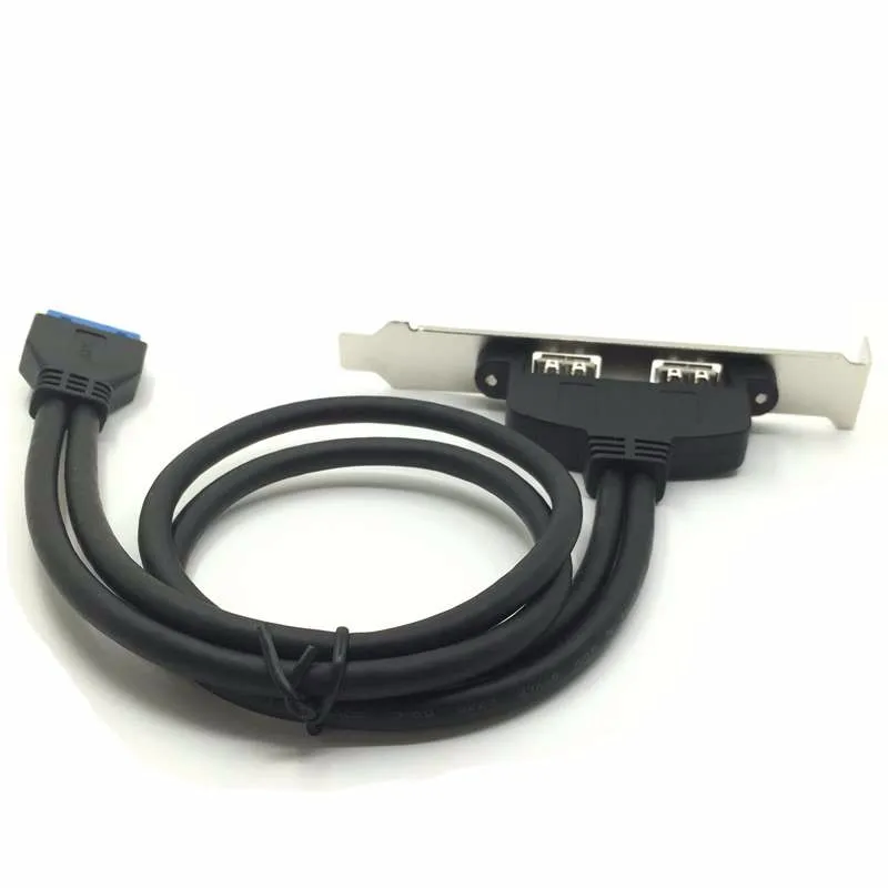 Материнская плата USB 3 0 19 / 20 контактный разъем к 2 портам Женский кабель для