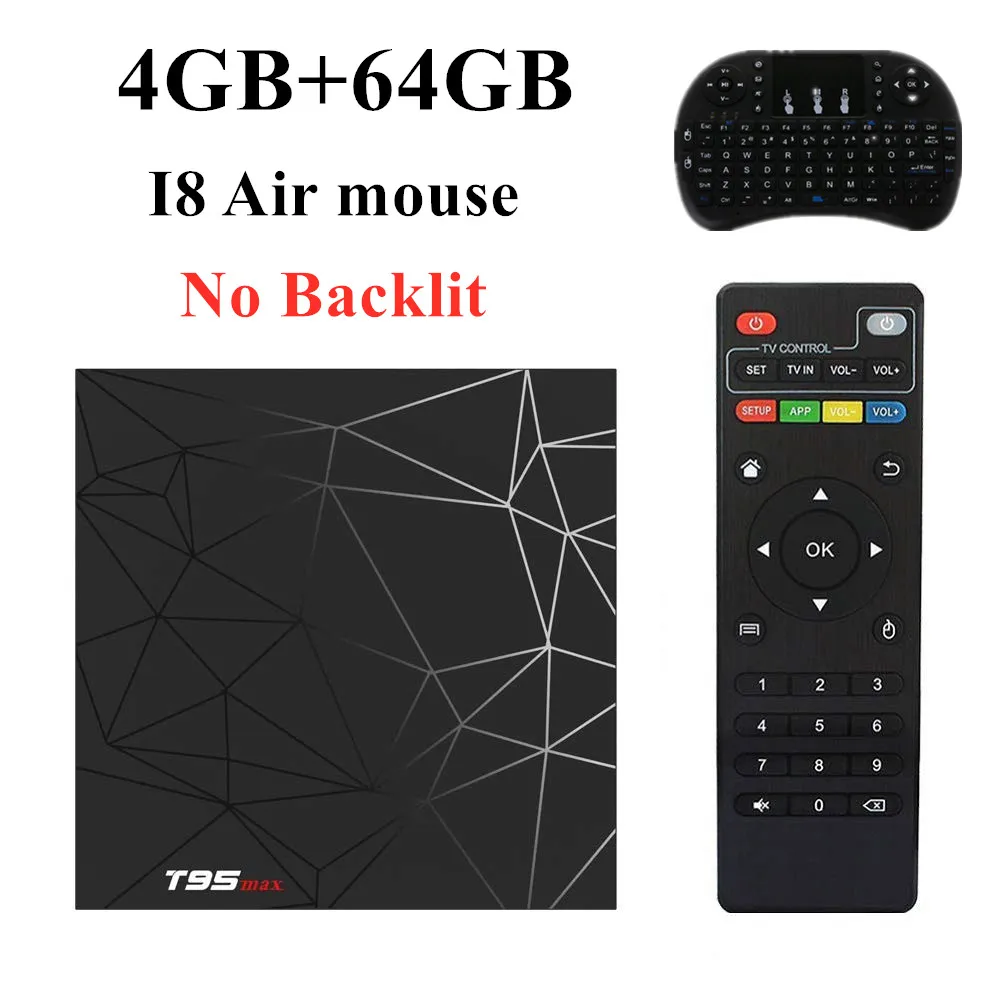 64GB I8 NO Light ТВ приставка T95 MAX Android 9,0 Smart 6K 4 ГБ ОЗУ 64 Гб ПЗУ Allwinner H6 четырехъядерный процессор H.265 HD 2,4G Wifi ТВ приставка T95MAX приставка - Цвет: 64GB I8 NO Light
