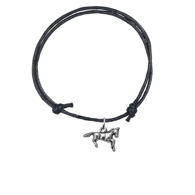 Винтажный браслет с подвеской в виде бегущей лошадиной античном стиле