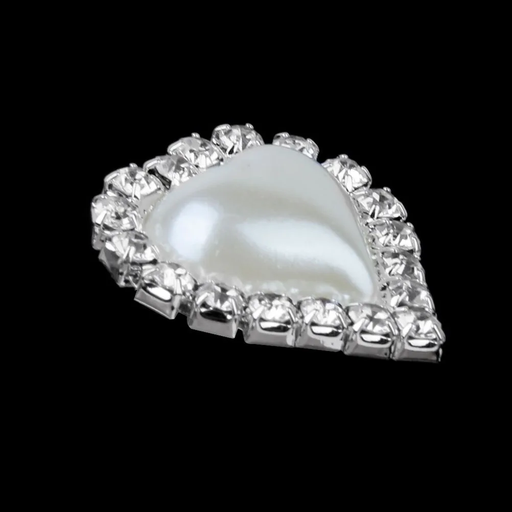 10 шт в форме сердца со стразами жемчуг клей на плоской задней части украшения