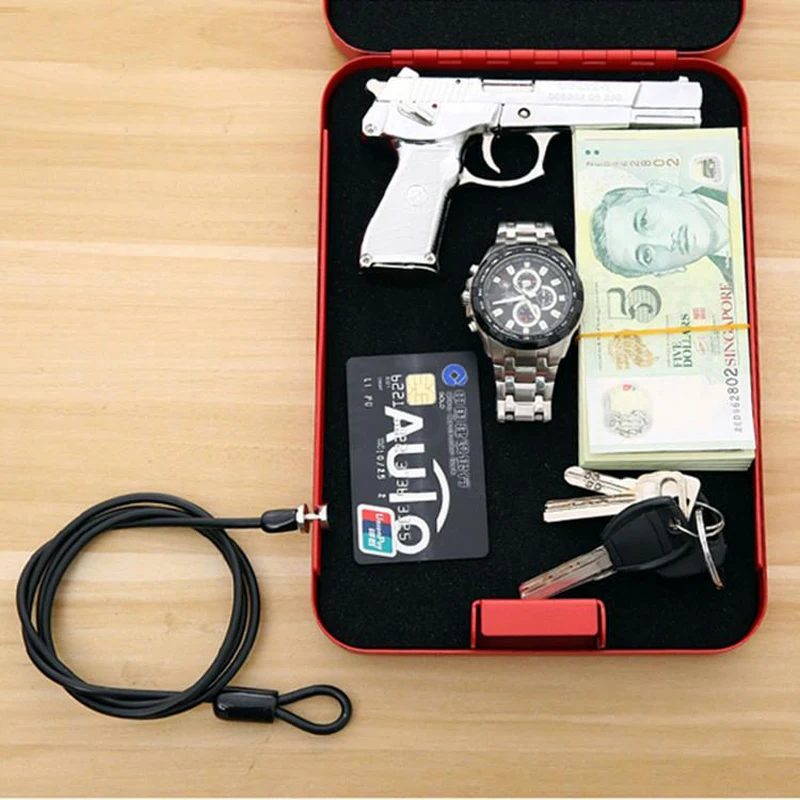 Password Safe Portable Cold Rolled Steel Car Auto Safe Pistol Valuables Wallet Jewelry Storage Box Safe Deposit Box Safe DHZ011