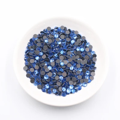 Lt sapphire Стразы горячей фиксации, железные Стразы для одежды, дизайн ногтей, высокое качество, SS6 SS10 SS16 SS20 SS30, стекло, кристалл AB, горячая фиксация камня - Цвет: Lt sapphire