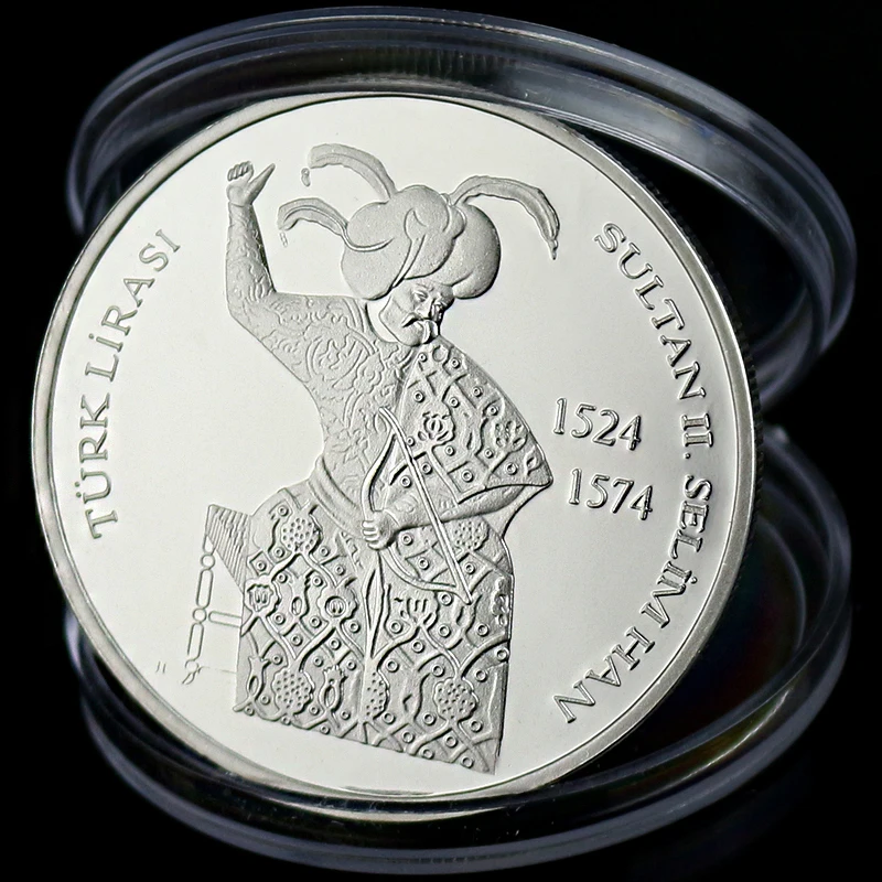 Турецкая Республика Селим II король Серебряная Памятная монета сувенир