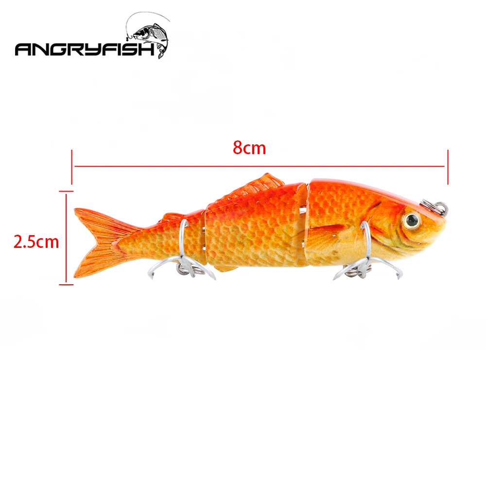 ANGRYFISH горячая Распродажа 80 мм 8 г рыболовные приманки 3 сегмента Реалистичная
