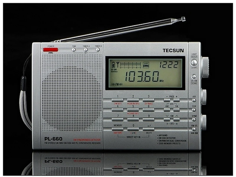 TECSUN PL-660 FM Радио Стерео LW/SW/MW/SSB AIR PLL Синтезированных Приемник Портативный DSP