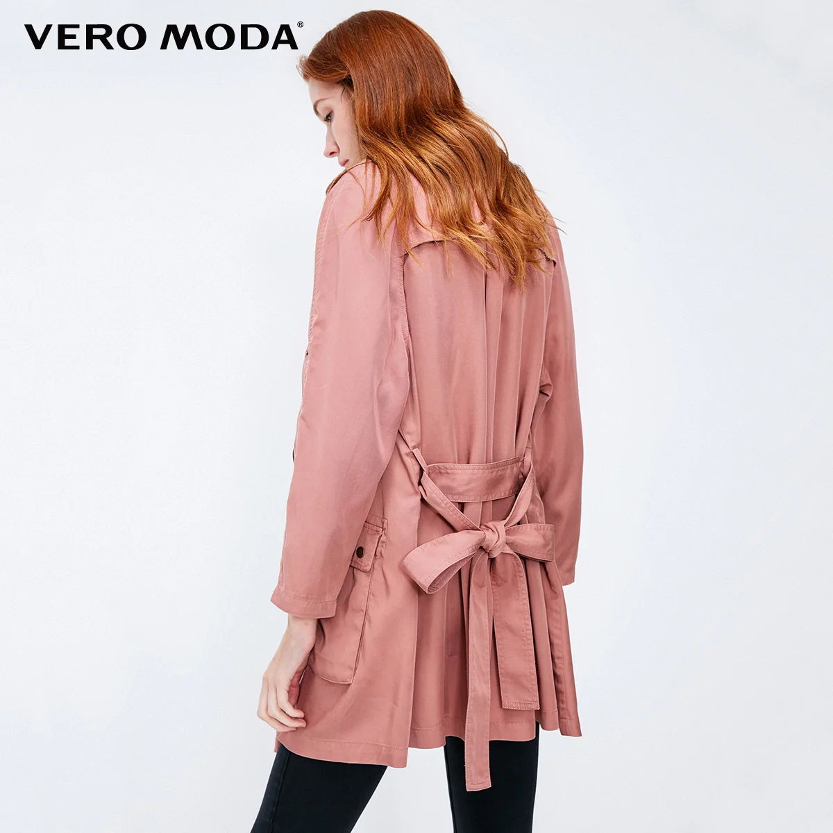 Vero Moda женский декоративный карман свободный крой армейский зеленый Тренч с лацканами пальто | 318317505