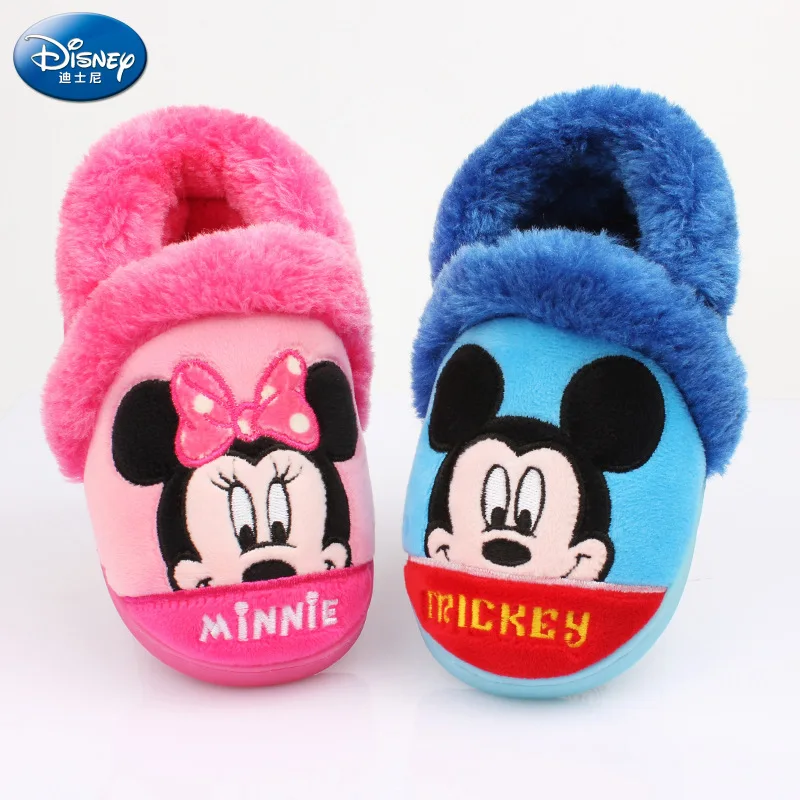 Осенне-зимние новые теплые хлопковые тапочки Disney с подкладкой для мужчин и