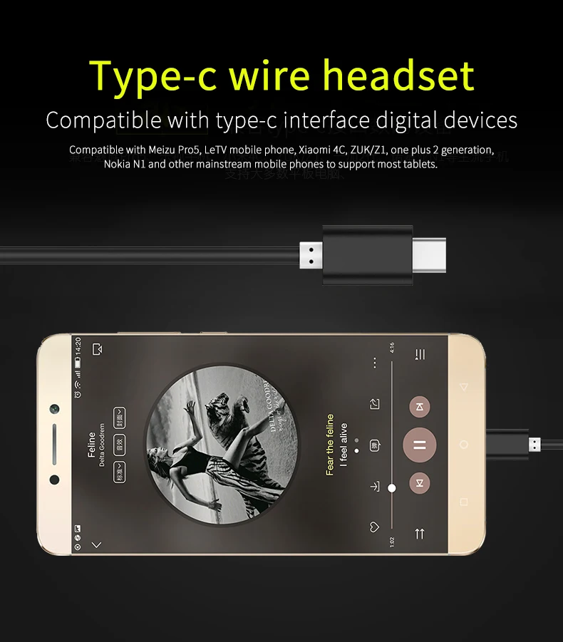 Usb type-C наушники стерео музыка гарнитура в ухо проводной микрофон бег спортивные наушники для LeEco Le 2/Max/Pro L1