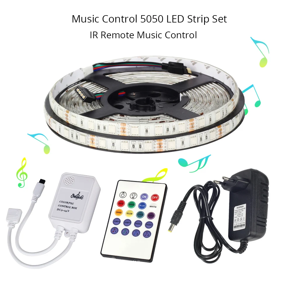 5 м RGB светодиодные полосы света водостойкий SMD 5050 Гибкая Диодная Лента