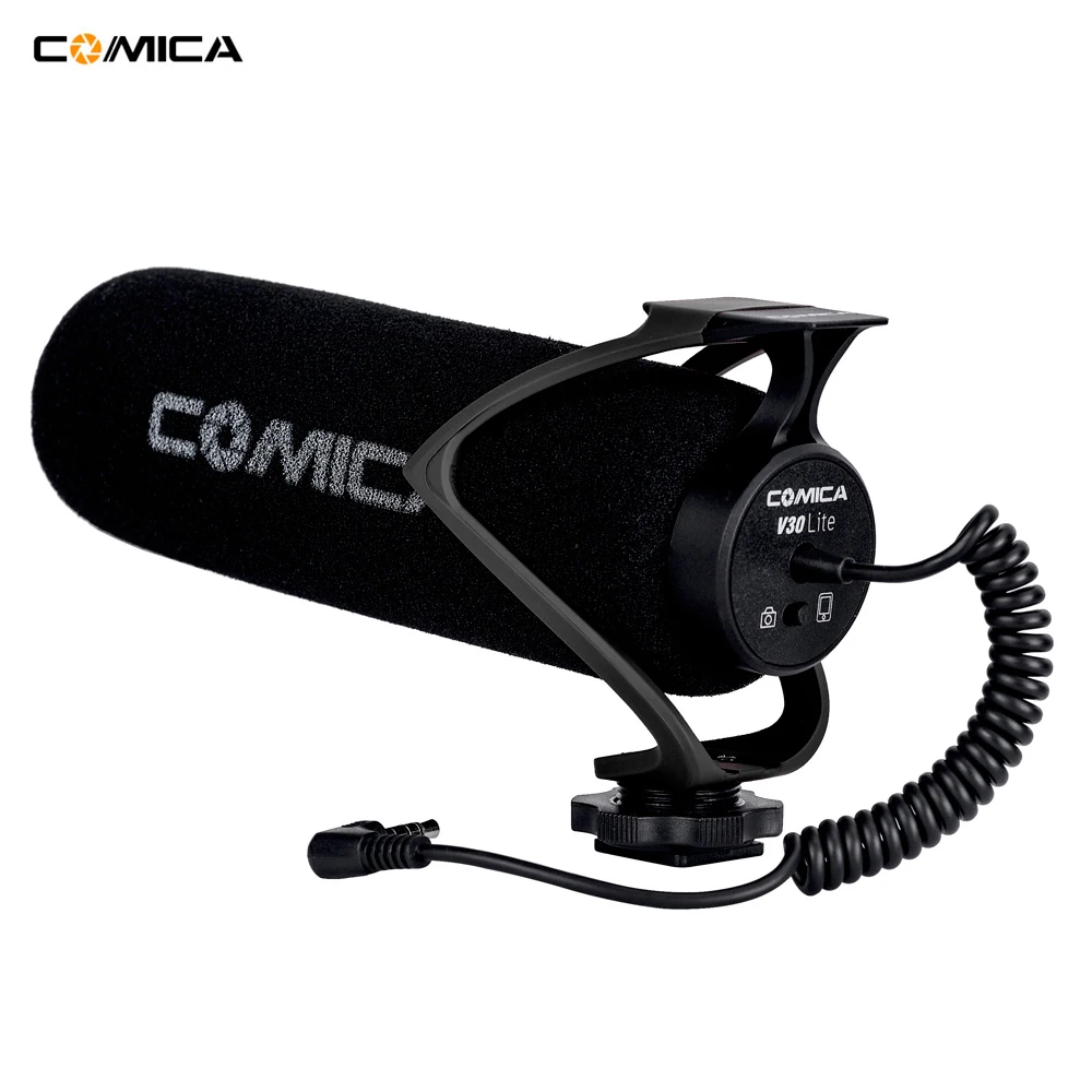 Микрофон COMICA CVM V30 LITE с суперкардиоидным полярным рисунком холодным башмаком