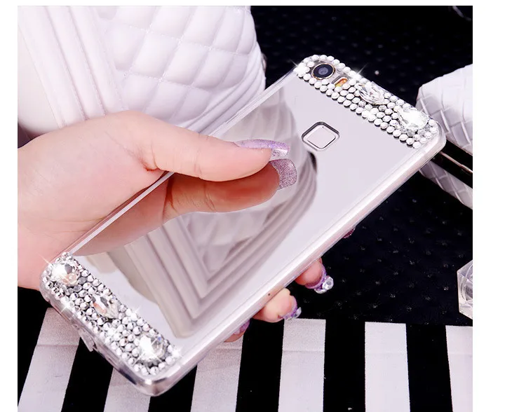2017 Luxury Diamond Mirror Case Bling Rhinestone Phone Cover For BBK Vivo X6 X7 X9 Plus Y37 Y66 Y55 Y51 Xplay6 V3 Max Y31 Y35 X5 |