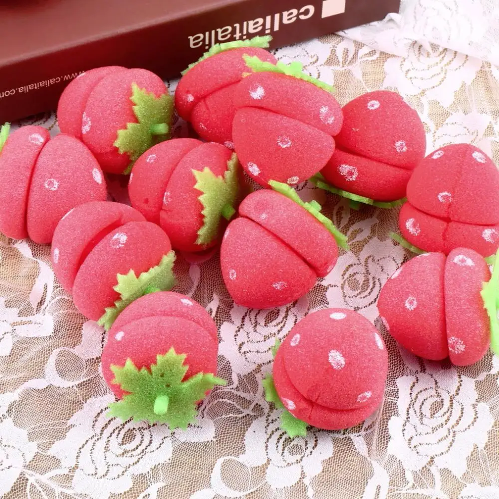 2020 hot hiar tool 12 pcs Rollers Curlers Strawberry Balls Hair Care Soft Sponge Lovely DIY Tool Wholesale MG08 | Красота и здоровье