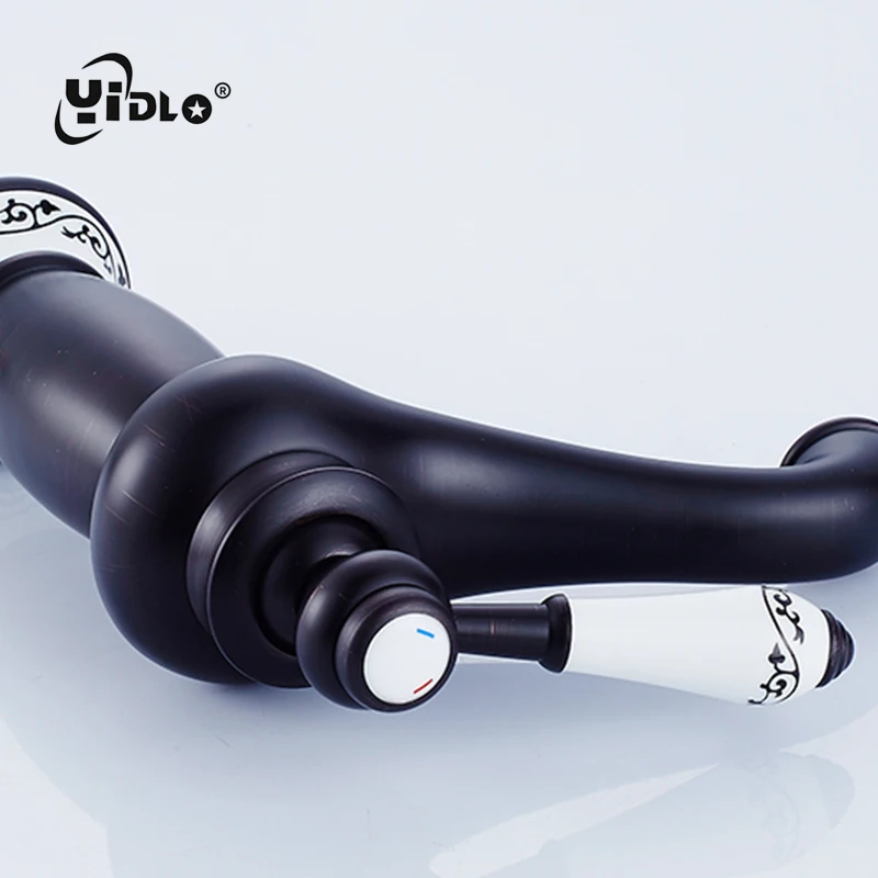 Черный смеситель для ванной комнаты винтажный кухонный кран раковины