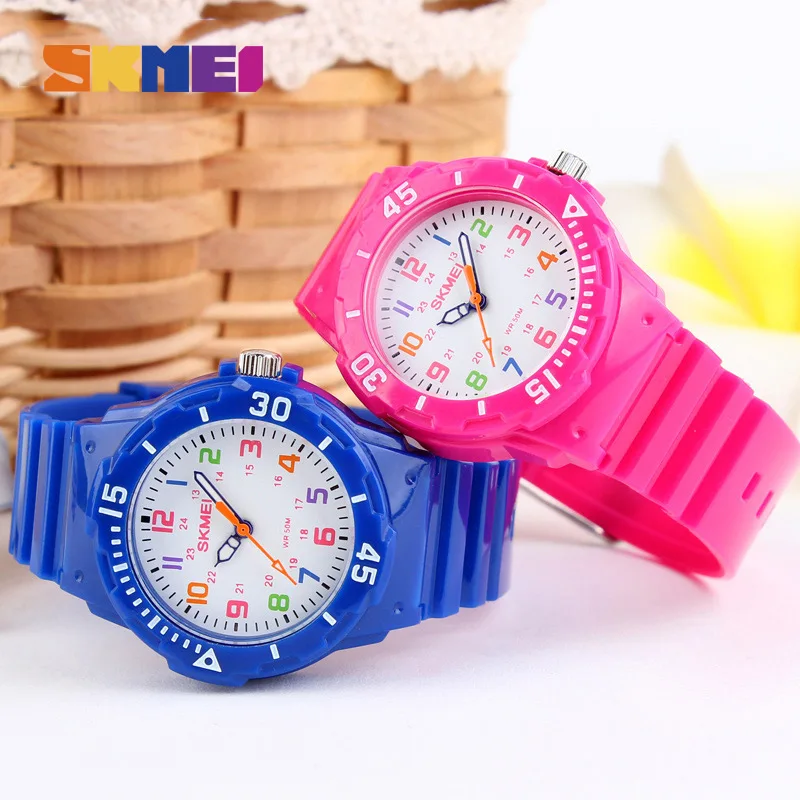 SKMEI Fashion Casual Children Watches 50M Waterproof Quartz Wristwatches Jelly Kids Clock boys Hours girls Students Watch 1043 | Наручные