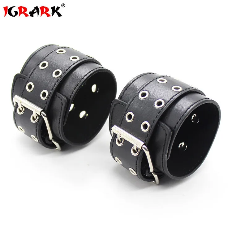 Двойной ряд кнопок металлические манжеты наручники лодыжки БДСМ секс игрушка