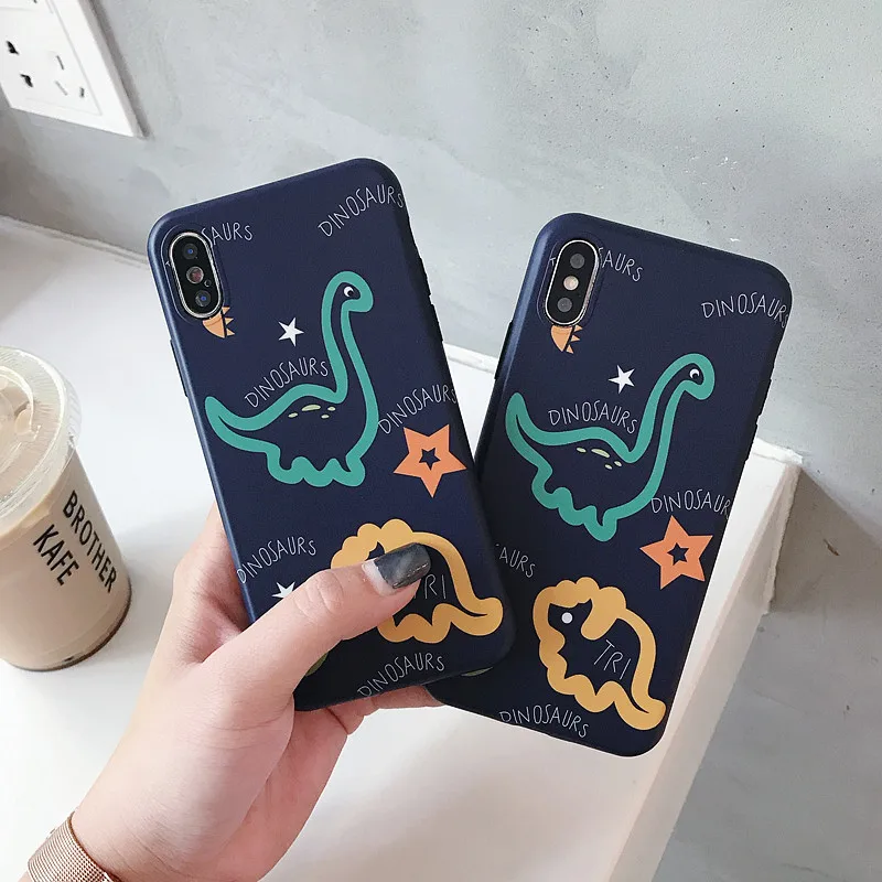 Hazy beauty чехол для iphone 7 мультяшный динозавр силиконовые мягкие ТПУ чехлы X XS XR Max 6 S 8