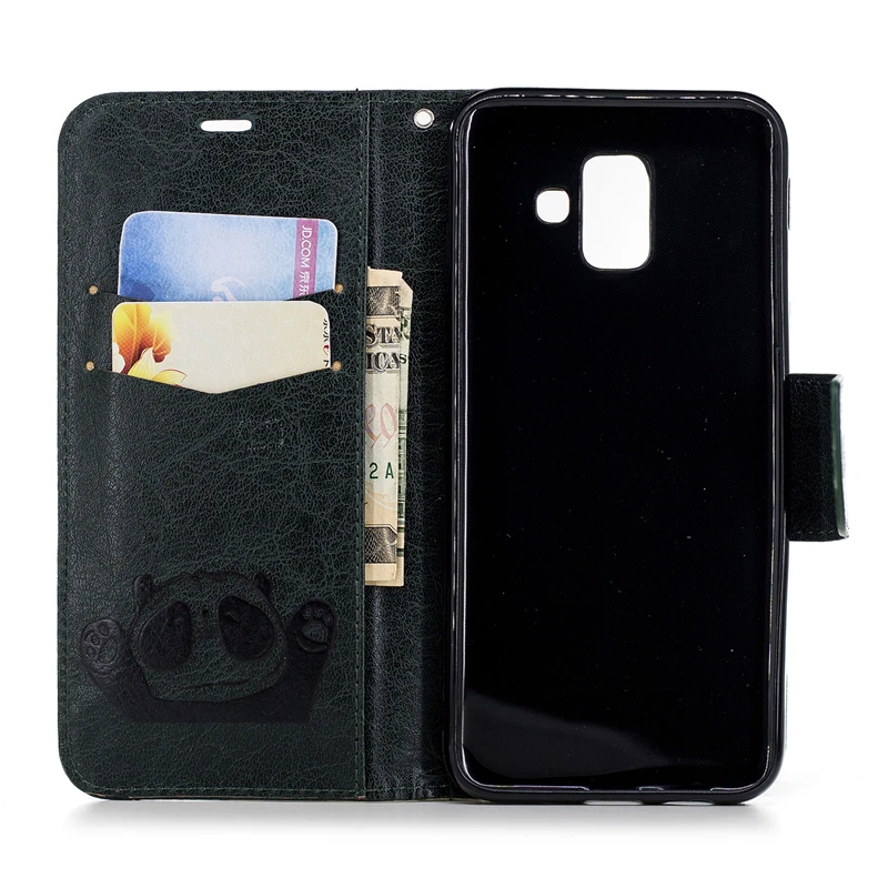 JYERAECOM люкс Panda флип чехол для Samsung Galaxy A6 2018 PU кожаный крышка A600 5 6 '⟊se |