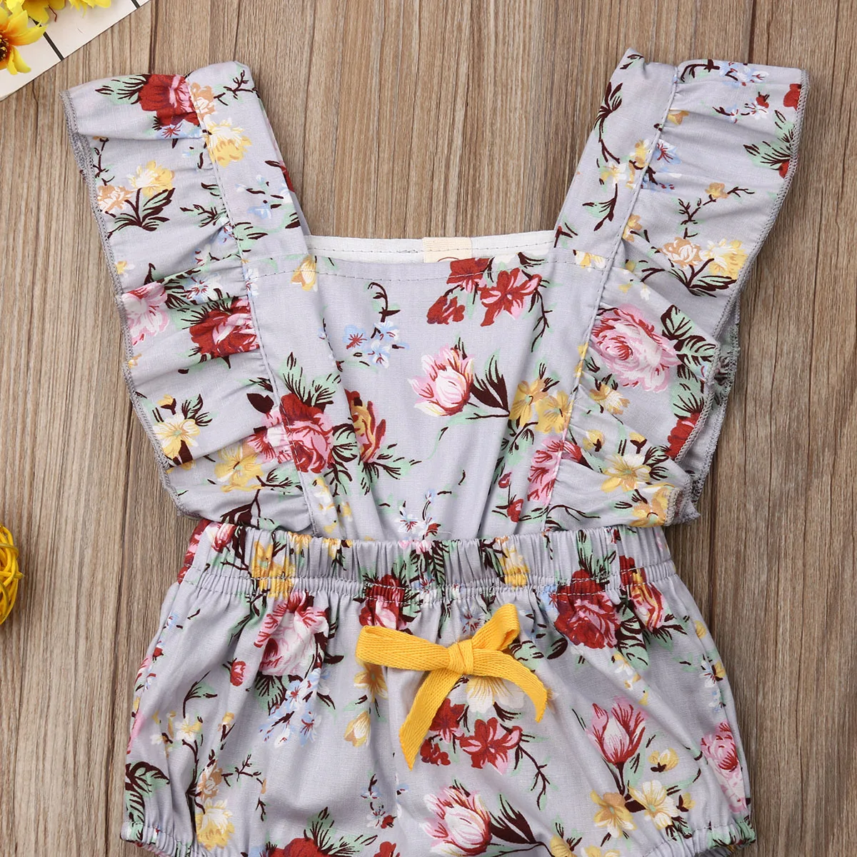 2019 модная одежда для малышей девочек цветочные боди с принтом без рукавов летняя
