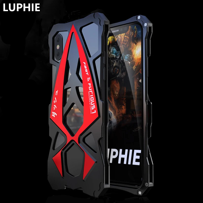 LUPHIE Крышка корпуса ля iPhone X Роскошный Жесткий металлический алюминиевый каркас тонкий противоударный армированный чехол для телефона для iPhone X задняя крышка Hoesje