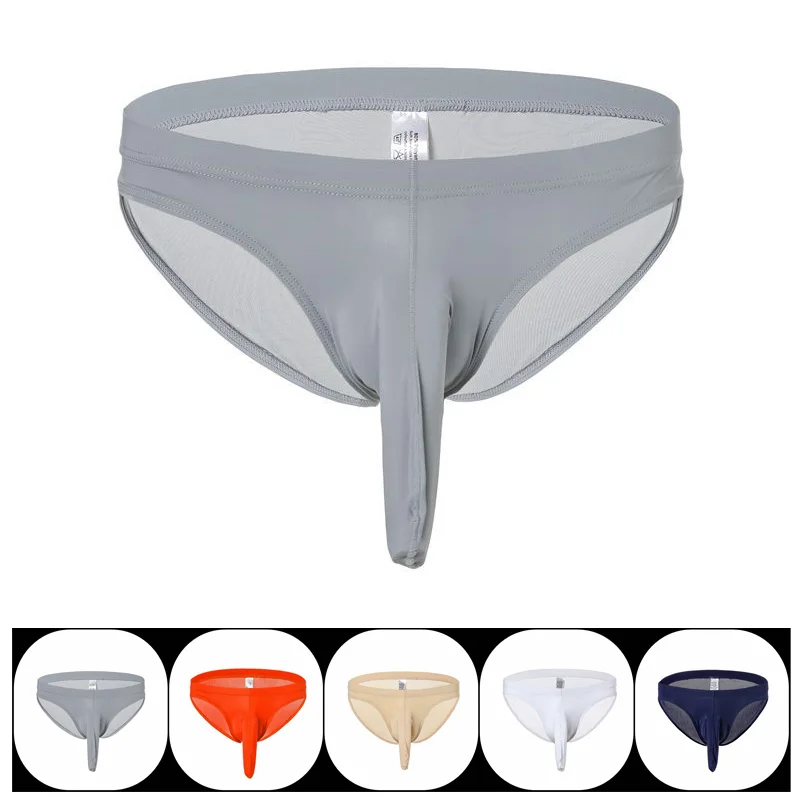 Мужское нижнее белье новинка 2019 трусы с рукавом для пениса дышащие Шелковые