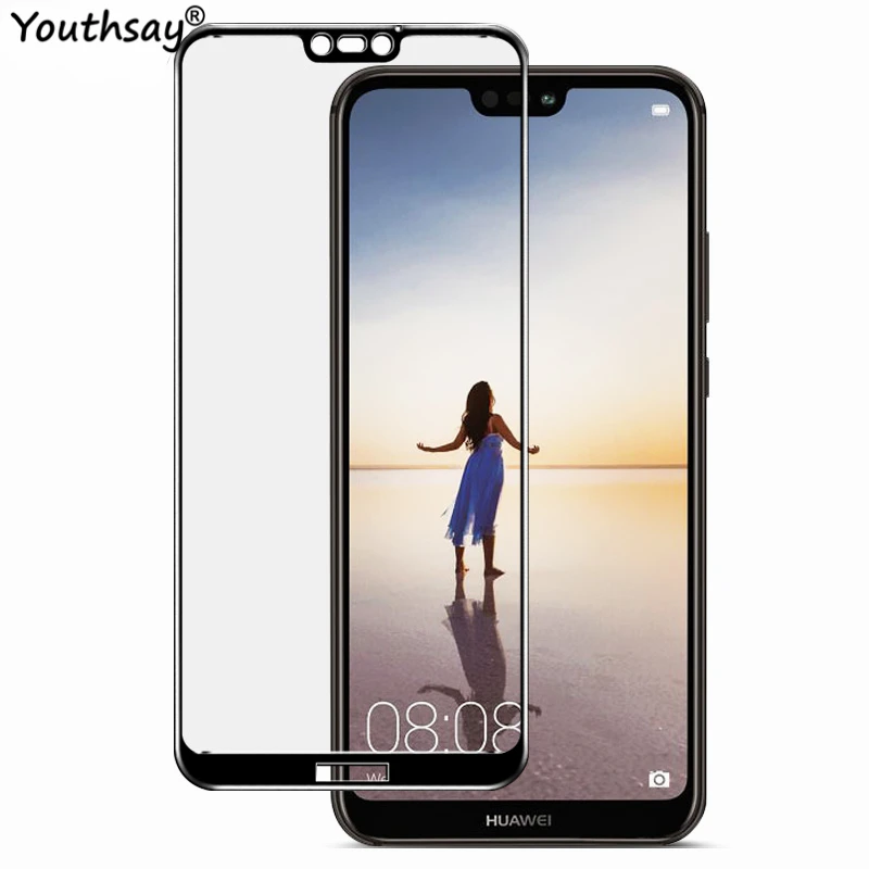 Protector de pantalla curvado completo para Huawei P20 Lite, cristal templado para Huawei P20 Lite, pel&iacute;cula para Huawei P20 Lite, 2 uds.-0