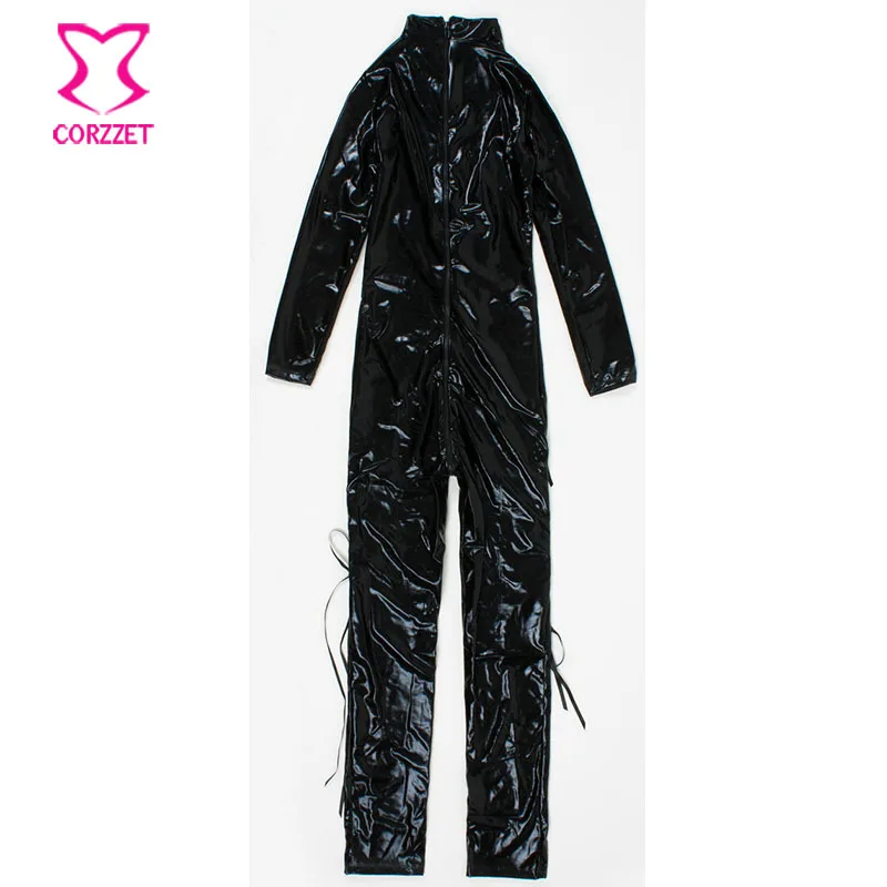 Хит продаж сексуальный черный комбинезон Zentai Catwomen спандекс латекс ПВХ костюмы